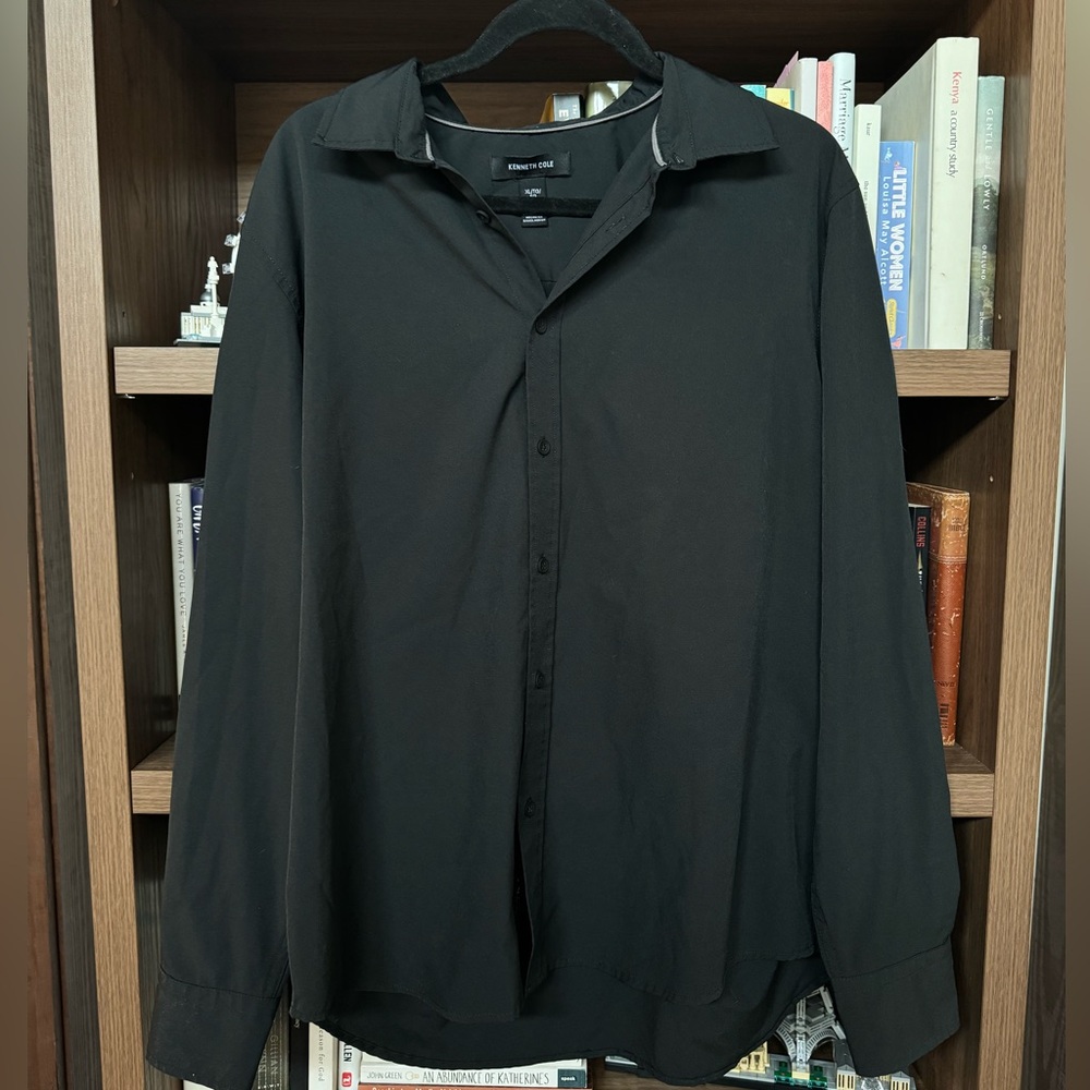 Kenneth Cole Black Dress Shirt Long Sleeve